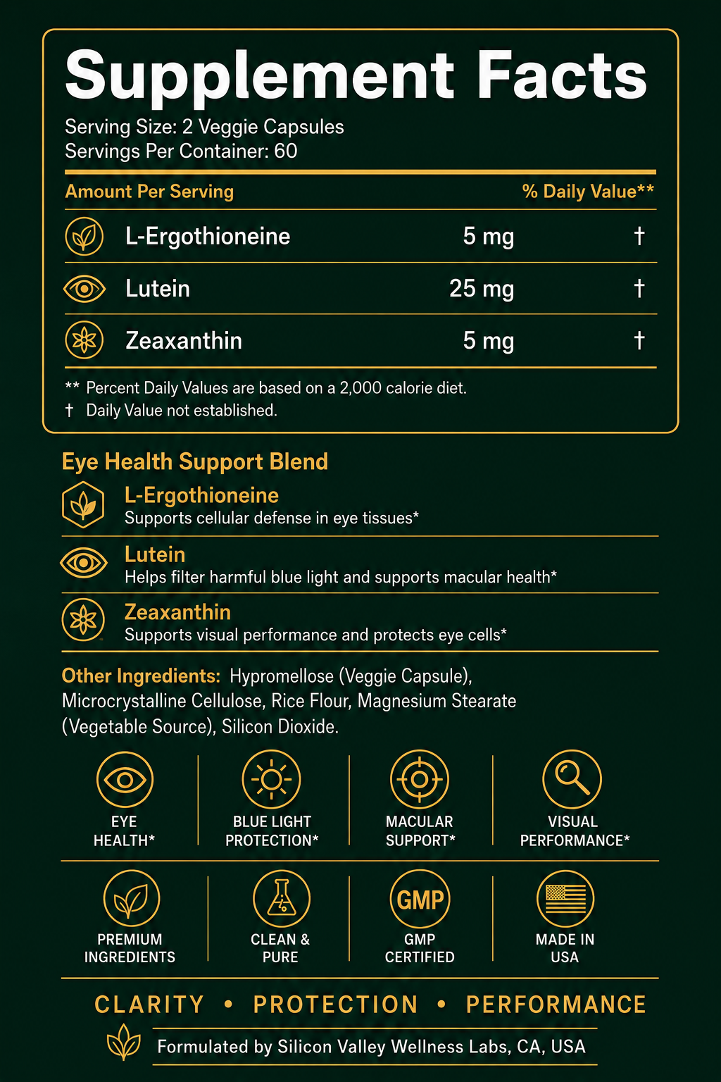 Ergothioneine Vision+ – Clear Vision & Eye Health