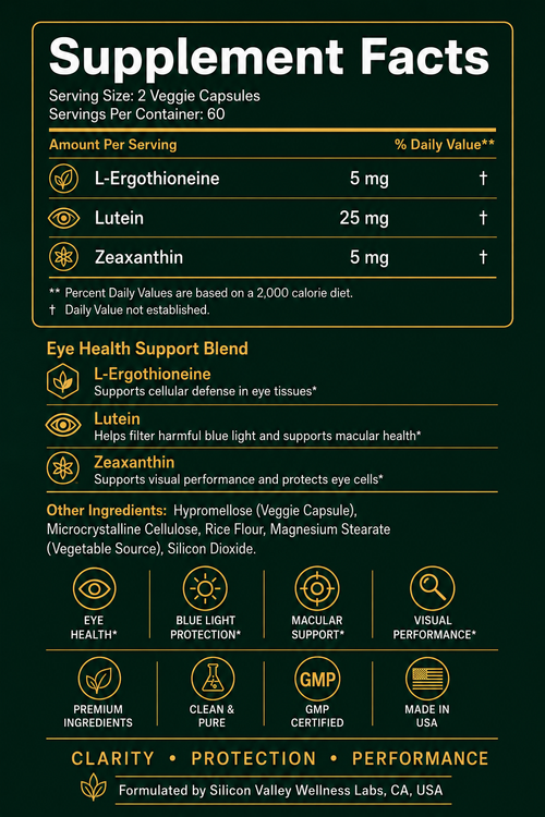 Ergothioneine Vision+ – Clear Vision & Eye Health